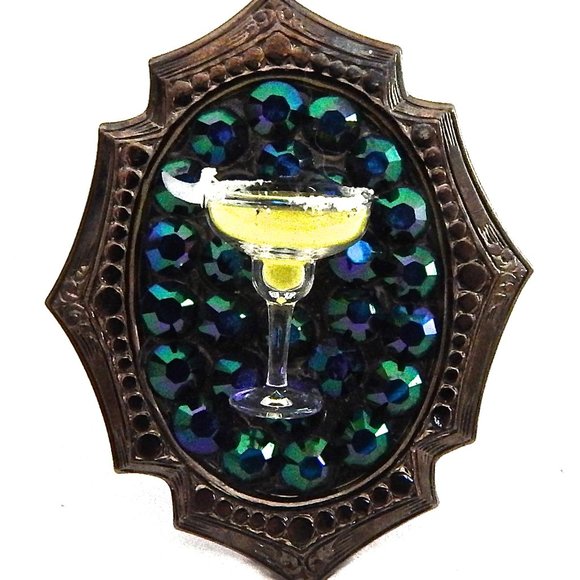 MARGARITA PEACOCK SWAROVSKI RHINESTONE RING
